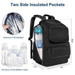 Mancro Diaper Bag Backpack, Multifunctional Dad Diaper Bag with 2 Side Insulated Pockets, Travel Water Resistant Baby Diaper Backpack for Men Women with Stroller Straps, Black