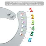 PandaEar 3 Pack Waterproof Silicone Baby Bibs| Super Thin Light Weight Feeding Bib with Food Catcher Pocket for Toddler (Walnut&Linen&Brown)