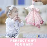 Pro Goleem Loveys for Babies Bunny Security Blanket Baby Girl Gifts Newborn Soft Pink Lovie for Infant and Toddler Snuggle Toy Stuffed Animal, Pink 16 Inch