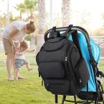 Mancro Diaper Bag Backpack, Multifunctional Dad Diaper Bag with 2 Side Insulated Pockets, Travel Water Resistant Baby Diaper Backpack for Men Women with Stroller Straps, Black