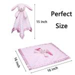 Pro Goleem Loveys for Babies Bunny Security Blanket Baby Girl Gifts Newborn Soft Pink Lovie for Infant and Toddler Snuggle Toy Stuffed Animal, Pink 16 Inch