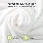 6-Pack Baby Washcloths - Soft Absorbent Viscose from Bamboo Wash Cloths for Babies, Kids, Toddlers, Infant, Newborn Bath Towels, Gentle on Sensitive Skin, 10x10 Reusable Face Towels (White)