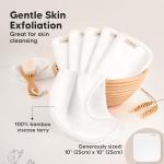 6-Pack Baby Washcloths - Soft Absorbent Viscose from Bamboo Wash Cloths for Babies, Kids, Toddlers, Infant, Newborn Bath Towels, Gentle on Sensitive Skin, 10x10 Reusable Face Towels (White)