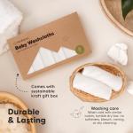 6-Pack Baby Washcloths - Soft Absorbent Viscose from Bamboo Wash Cloths for Babies, Kids, Toddlers, Infant, Newborn Bath Towels, Gentle on Sensitive Skin, 10x10 Reusable Face Towels (White)