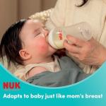 NUK Perfect Match 2-in-1 Natural and Anti-Colic Bottle with Medium Flow, Wide, Adaptable Nipple, 5oz., 4 Pack, BPA Free