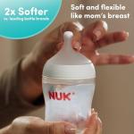 NUK Perfect Match 2-in-1 Natural and Anti-Colic Bottle with Medium Flow, Wide, Adaptable Nipple, 5oz., 4 Pack, BPA Free