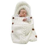 XMWEALTHY Newborn Baby Wrap Swaddle Blanket Knit Sleeping Bag Sleep Sack Stroller Wrap for Baby(Beige) (0-6 Month)