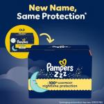 Pampers ZZZ Overnight Diapers, Size 4 (22-37 lbs), 58 Count, Nighttime Protection Disposable Baby Diaper, Night Time Leak and Skin Protection