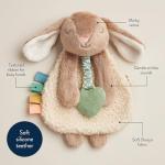 Itzy Ritzy - Itzy Lovey Including Teether - Baby Lovey with Teether, Textured Ribbons & Dangle Arms - Features Crinkle Sound, Sherpa Fabric and Minky Plush (Taupe Bunny)