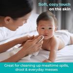 Spasilk Washcloth Wipes Set for Newborn Boys and Girls, Soft Terry Washcloth Set, Pack of 10, Gray Celestial