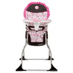 Disney Baby Minnie Mouse Foldable Highchair for Baby, Simple Fold High Chair with 3-Position Tray, Garden Delight