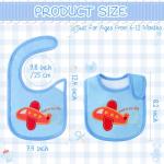 2ooya 7Pcs Cotton Waterproof Baby Bibs Adjustable Hook Loop Closure Infant Bib Unisex Blue Newborn Infant Food Bibs Keepsake Baby Gift for Drooling Feeding Eating Teething, 6-12 Months