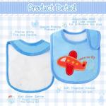 2ooya 7Pcs Cotton Waterproof Baby Bibs Adjustable Hook Loop Closure Infant Bib Unisex Blue Newborn Infant Food Bibs Keepsake Baby Gift for Drooling Feeding Eating Teething, 6-12 Months