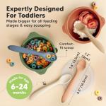 KeaBabies Silicone Baby Spoons, Self Feeding 6-12 months - 3-Pack Baby Weaning Eating Utensils, Toddler First Food Training Spoon, Infant, Kids Feeding Supplies Essential Set, Dishwasher-safe (Slate)