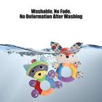 HAHA Baby Teething Rattle Toys, Infant Girl Boy Learning Toy Newborn Soft Handbell Grab Shaker Crinkle Squeaky Sensory Travel Accessories for 0 3 6 9 12 Months Old