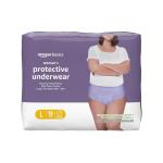 Amazon Basics Incontinence Underwear for Women, Protective, Disposable, Postpartum, Maximum Absorbency, Large, Lavender, 18 Count
