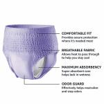 Amazon Basics Incontinence Underwear for Women, Protective, Disposable, Postpartum, Maximum Absorbency, Large, Lavender, 18 Count