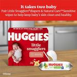 Huggies Natural Care Sensitive Baby Wipes, Unscented, Hypoallergenic, 99% Purified Water, 3 Flip-Top Packs (168 Wipes Total)