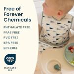 Tiny Twinkle Mess Proof Baby Bib for Girls | Waterproof Toddler Bib for Eating | Baby Apron for Feeding | Machine Washable | Perfect Shower Gift (Floral Blue, 6–24M)