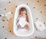 Regalo Baby Basics 3-in-1 Grow with Me Bath Tub, Award Winning Brand, Adjustable As Your Baby Grows, Includes Foam Padded Air Mesh Sling, Drying Hook,