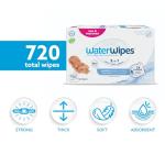 WaterWipes Sensitive+ Newborn & Baby Wipes, 3-In-1 Cleans, Cares, Protects, 99.9% Water, Unscented & Hypoallergenic, 720 Count (12 Packs)