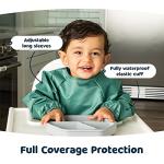 Tiny Twinkle Long Sleeve Bib for Babies & Toddlers | 2-Pack Waterproof Smock Bib for Eating | Machine Washable & Mess-Proof Feeding Essentials | Newborn Shower Gift (Slate Olive,6–24M)