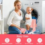 Orighty Baby Hooded Towel with Five Washcloths, 28 x 28 Inch Super Soft Bath Towel with Hood for Babies, Infant, Newborn Essential - Ideal Baby Stuff Registry for Boys and Girls (Pink)