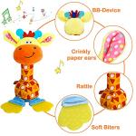 HUADADA Baby Soft Rattles Shaker, Infant Developmental Hand Grip Toys, Sensory Learning Toys with Teether, Sounds for Baby, 3-6-9-12 Months Old