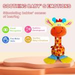 HUADADA Baby Soft Rattles Shaker, Infant Developmental Hand Grip Toys, Sensory Learning Toys with Teether, Sounds for Baby, 3-6-9-12 Months Old