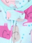 Simple Joys by Carter's Baby Girl's 3-Pack Flame Resistant Fleece Footed Pajamas Sleepwear, elephant/lamb/monster, 12 Months