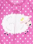 Simple Joys by Carter's Baby Girl's 3-Pack Flame Resistant Fleece Footed Pajamas Sleepwear, elephant/lamb/monster, 12 Months