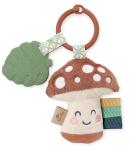 Itzy Ritzy Infant Toy & Teether - Itzy Pal Baby Teething Toy Includes Lovey, Crinkle Sound, Textured Ribbons & Silicone Teether Toy for Newborn (Mushroom)
