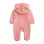Baby Girls Warm Onesie Hoodies Winter Outwear Outfits Fluzzy Jumpsuit for Infant Pink 6-9M