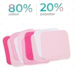Spasilk Baby Washcloth Wipes Set for Newborn Boys and Girls, Soft Terry, Pack of 10, Pink