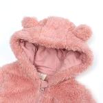 Baby Girls Warm Onesie Hoodies Winter Outwear Outfits Fluzzy Jumpsuit for Infant Pink 6-9M