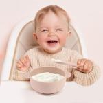 Eascrozn Silicone Baby Feeding Set, 3 Pack Baby Bowls with Suction and 3 Pack Baby Spoons for Babies Toddlers Kids, BPA Free, Baby Utensils Feeding Supplies, Microwave and Dishwasher Safe