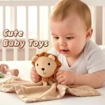 Pro Goleem Lion Security Blanket, Soft Lovey Unisex Lovie Baby Gift for Newborn Boys and Girls Snuggle Toy Stuffed Animal 16 Inch