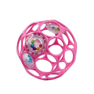 Bright Starts Oball Easy-Grasp Baby Rattle Ball, Pink, Ages Newborn and Up, 4 Inches