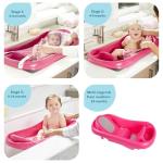 The First Years Newborn to Toddler Baby Bath Tub - Convertible 3-in-1 Baby Tub with Removable Sling - Ages 0 to 24 Months - Sure Comfort - Pink