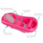 The First Years Newborn to Toddler Baby Bath Tub - Convertible 3-in-1 Baby Tub with Removable Sling - Ages 0 to 24 Months - Sure Comfort - Pink