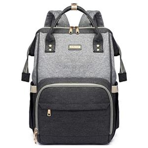 GAIVP Diaper Bag Backpack for Women, Baby Bags for Girls,Diaper Bag with Changing Pad, and Insulated Pockets (Dark Grey +Light Grey)