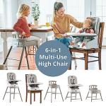 Chicco Stack Hi-Lo 6-in-1 Multi-Use Convertible High Chair, Reclines for Babies and Toddlers, Easy-Clean Baby High Chair Booster Toddler Seat Combo | Sand/Beige