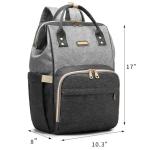 GAIVP Diaper Bag Backpack for Women, Baby Bags for Girls,Diaper Bag with Changing Pad, and Insulated Pockets (Dark Grey +Light Grey)