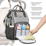 GAIVP Diaper Bag Backpack for Women, Baby Bags for Girls,Diaper Bag with Changing Pad, and Insulated Pockets (Dark Grey +Light Grey)