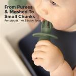 KeaBabies 4-Pack Silicone Baby Spoons and Forks Set - Baby Led Weaning Utensils 6-12 Months, Self Feeding Toddler Spoon & Fork for Training, Teething, Easy to Hold, BPA-Free Silicone (Slate)