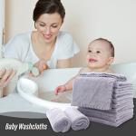 Sunny zzzZZ Ultra Soft 24 Pack Baby Washcloths - 10x10 Inches - Coral Fleece Extra Absorbent Wash Clothes for Babies, Infants and Toddlers - Sensitive Skin and Newborn - Ideal Baby