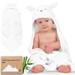 KeaBabies Hooded Baby Towel for Newborn - Viscose Derived from Bamboo Large Baby Bath Towels with Hood for Boys, Girls, Toddler, Extra Absorbent & Soft Newborn Bath Essentials (Lamb, Regular)