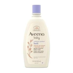 Aveeno Baby Nighttime Calming Comfort Bath, Body & Hair Wash with Relaxing Lavender & Vanilla Scents & Natural Oat Extract, Tear-Free Formula, Paraben-, Phthalate- & Soap-Free, 18 Fl. Oz
