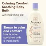 Aveeno Baby Nighttime Calming Comfort Bath, Body & Hair Wash with Relaxing Lavender & Vanilla Scents & Natural Oat Extract, Tear-Free Formula, Paraben-, Phthalate- & Soap-Free, 18 Fl. Oz