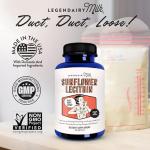 Legendairy Milk Sunflower Lecithin 1200mg, Lactation Support, Sunflower Lecithin Supplement for Clogged Milk Ducts, Made in USA, 200 Softgels